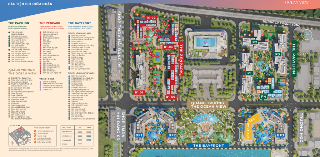 Mặt bàng tiện ích Lumiere Bayfront